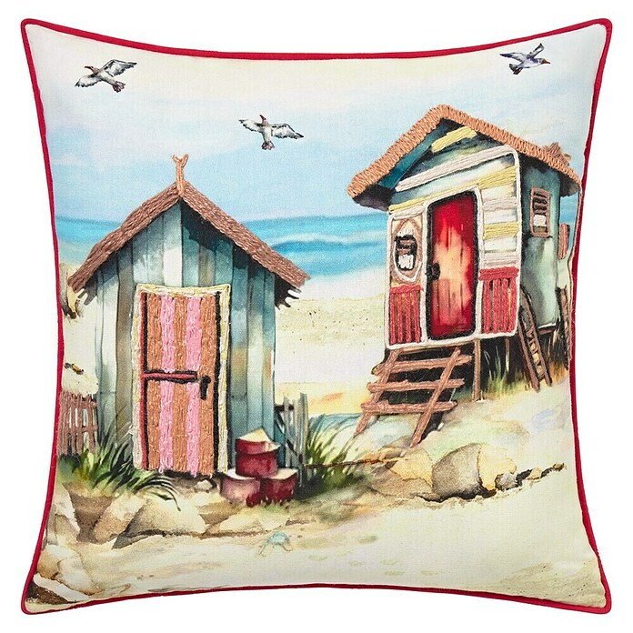 Cojín Paisaje Sand (Beige/Rojo, 45 x 45 cm, 100% algodón) | BAUHAUS