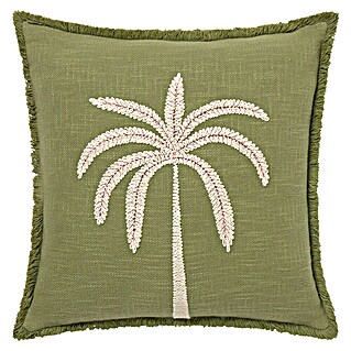 Cojín Palmera (Verde, 45 x 45 cm, 100% algodón)