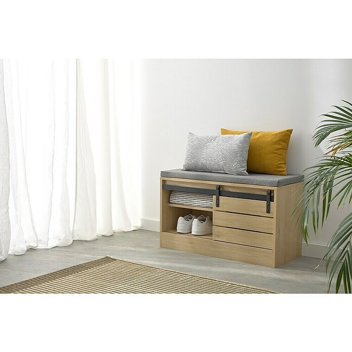 Banco Amla (L x An x Al: 80 x 35 x 48 cm, Madera, Natural) | BAUHAUS