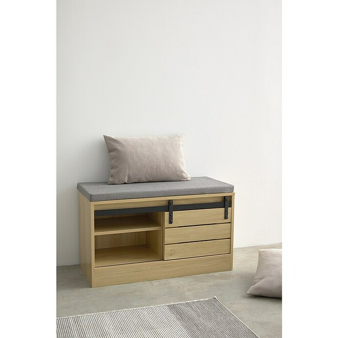 Banco Amla (L x An x Al: 80 x 35 x 48 cm, Madera, Natural) | BAUHAUS