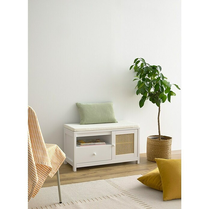 Banco Tana (L x An x Al: 80 x 36 x 46 cm, Madera, Blanco) | BAUHAUS