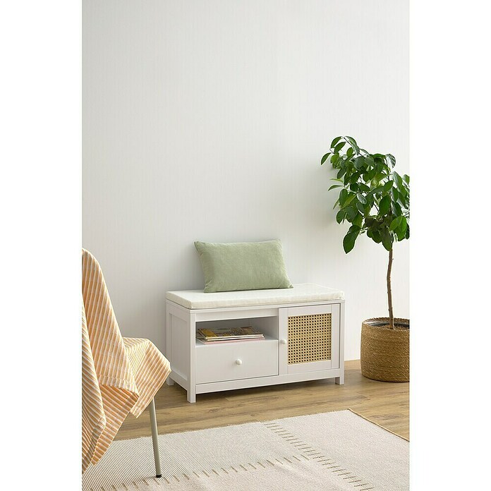 Banco Tana (L x An x Al: 80 x 36 x 46 cm, Madera, Blanco) | BAUHAUS