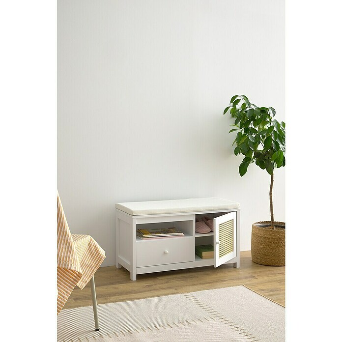 Banco Tana (L x An x Al: 80 x 36 x 46 cm, Madera, Blanco) | BAUHAUS