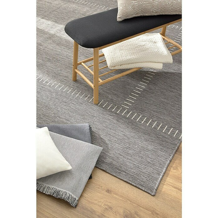 Alfombra exterior reversible In/Out Pespunte (Silver, 230 x 160 cm, Polipropileno) | BAUHAUS