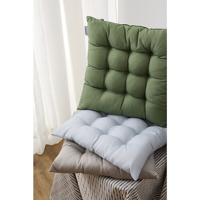 Cojín para silla water resist (45 x 45 x 5 cm, Verde, 100% poliéster) | BAUHAUS