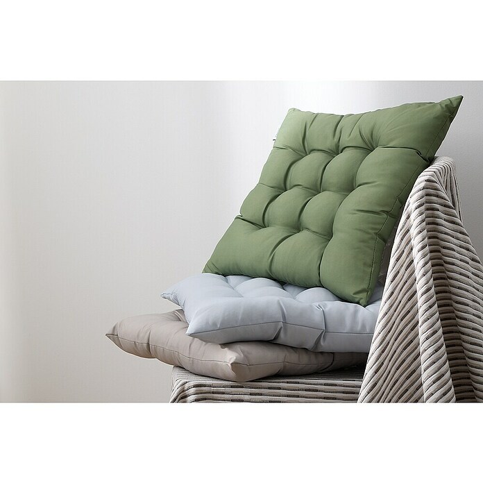 Cojín para silla water resist (45 x 45 x 5 cm, Verde, 100% poliéster) | BAUHAUS