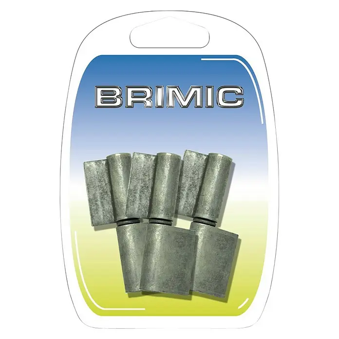 Micel Brimic Pernio bisagra 696 - An x Al: 14 x 80 mm, Latón - Un paquete con siete bisagras de puerta BRIMIC plateadas, empaquetadas y listas para la venta.