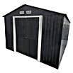Gerätehaus (Außenmaß inkl. Dachüberstand (B x T): 300 x 303 cm, Firsthöhe: 2,14 m, Stahl, Anthrazit) | BAUHAUS