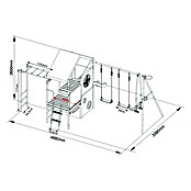 Kinderspielturm Olaf (L x B x H: 339 x 468 x 265 cm, Rot) | BAUHAUS