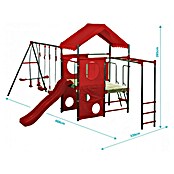 Kinderspielturm Olaf (L x B x H: 339 x 468 x 265 cm, Rot) | BAUHAUS