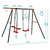 Kinderspielturm Aleks II (L x B x H: 180 x 216 x 195 cm, Rot) | BAUHAUS