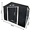 Gerätehaus (Außenmaß inkl. Dachüberstand (B x T): 300 x 303 cm, Firsthöhe: 2,14 m, Stahl, Anthrazit) | BAUHAUS