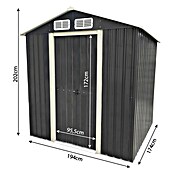 Gerätehaus (Außenmaß inkl. Dachüberstand (B x T): 194 x 174 cm, Firsthöhe: 2,02 m, Stahl, Anthrazit) | BAUHAUS