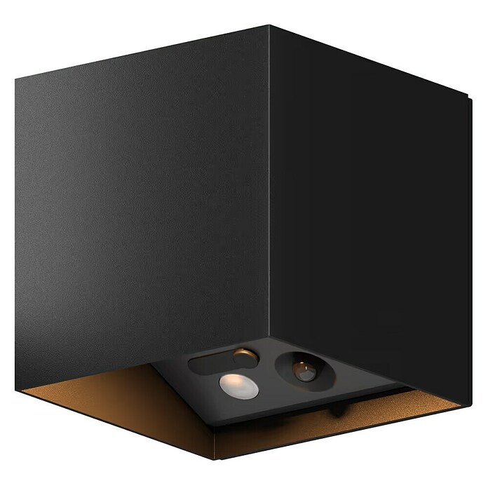 Calex Solar-wandlamp voor buiten Volterra Up & Down light (1,5 W, l x b x h: 10 x 10 x 10,3 cm, Zwart, IP44, 170 lm) | BAUHAUS