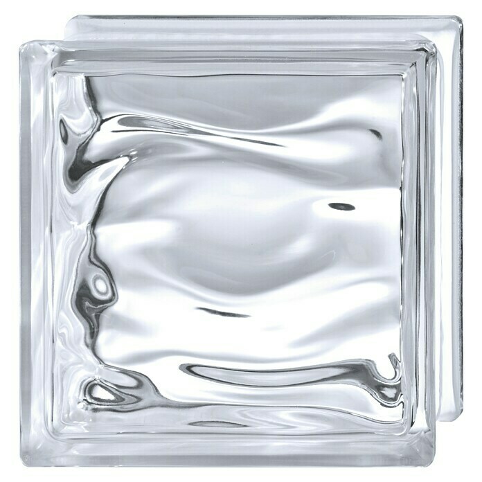 Bloque de vidrio Agua (Transparente, 19 x 19 x 8 cm)