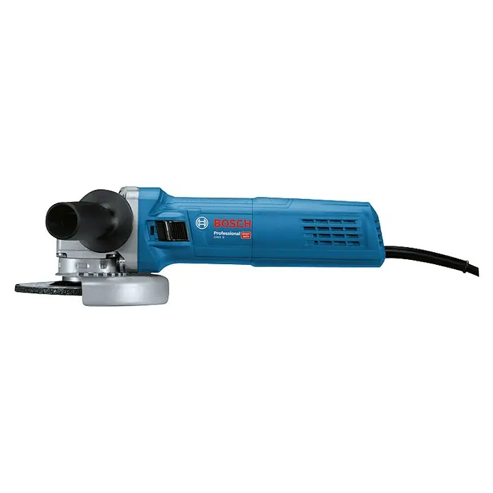 Bosch Professional X-Lock Elektro-Winkelschleifer GWX 9-125 S - 900 W, Durchmesser Scheibe: 125 mm, Leerlaufdrehzahl: 2.800 U/min - 11.000 U/min - Das Bild zeigt eine blaue Bosch GWX 9 Professional Flex, ein leistungsstarkes Werkzeug für schwere Schleifarbeiten im professionellen Einsatz.