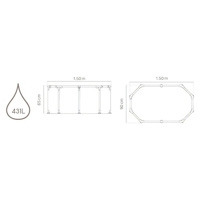 Bestway Lay-Z-Spa Ledena kopel Glacial Dip  (Do x Š x V: 150 x 90 x 65 cm) | 8308 - Aufblasartikel | ICIC - Pools / Whirlpools Zubehör | ICI - Pools & Zubehör | IC - Freizeit im Garten | I - Stadtgarten | BAUHAUS