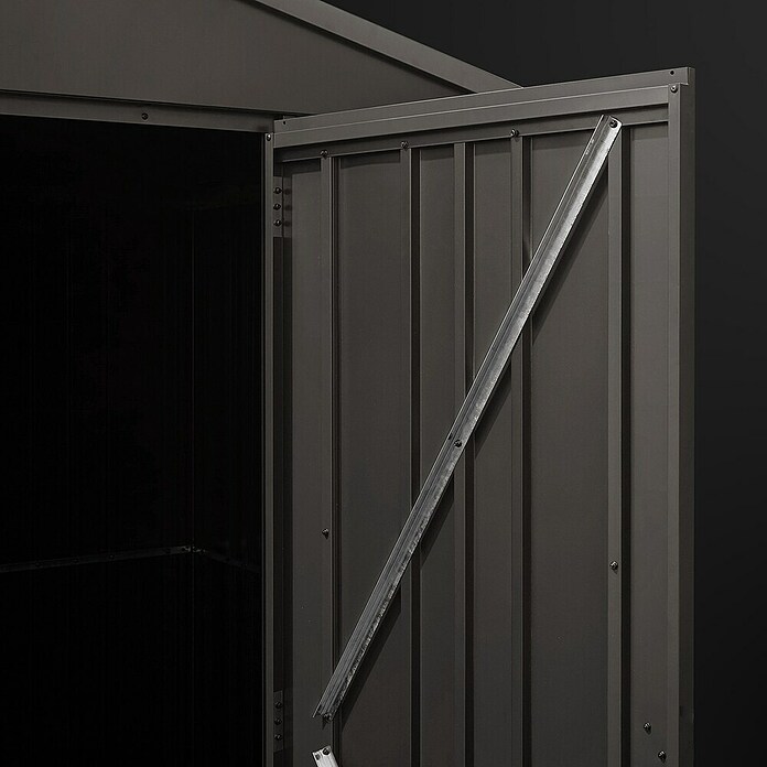 Hoggar Caseta para jardín Pioneer Y50 (Medidas ext. (An x Pr): 168 x 256 cm, Antracita, Acero, 4,3 m²) | BAUHAUS