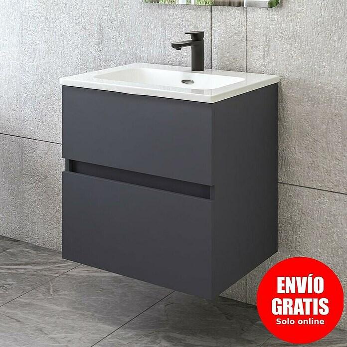 Disbain Conjunto de mueble de baño Kuntur (Ancho: 60 cm, Azul noche, Mate) | BAUHAUS