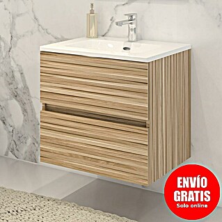 Disbain Conjunto de mueble de baño Vega (Ancho: 60 cm, Bambú, 2 pzs.)