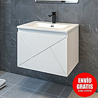 Disbain Conjunto de mueble de baño Lira (Ancho: 60 cm, Blanco, Mate, 2 pzs.)