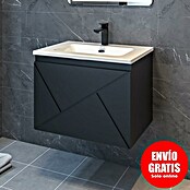 Disbain Conjunto de mueble de baño Lira (Ancho: 60 cm, Negro, Mate, 2 pzs.) | BAUHAUS
