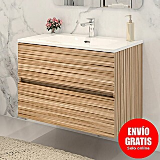 Disbain Conjunto de mueble de baño Vega (Ancho: 80 cm, Bambú, 2 pzs.)