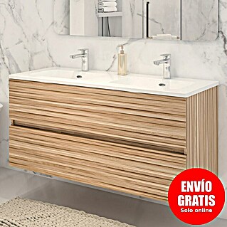 Disbain Conjunto de mueble de baño Vega (Ancho: 120 cm, Bambú, 2 pzs.)