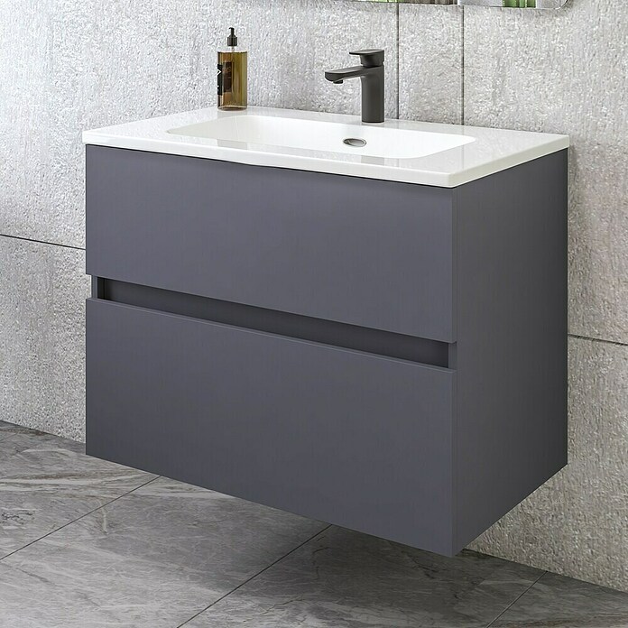 Disbain Conjunto de mueble de baño Kuntur (Ancho: 80 cm, Azul noche, Mate) | BAUHAUS