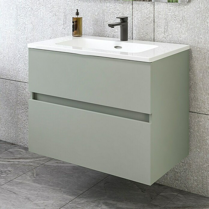 Disbain Conjunto de mueble de baño Kuntur (Ancho: 80 cm, Verde té, Mate) | BAUHAUS