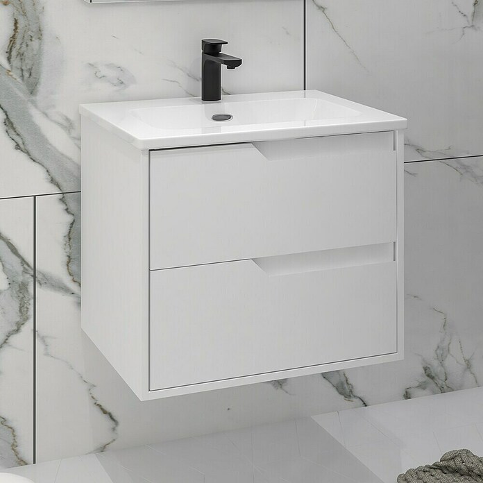 Disbain Conjunto de mueble de baño Casiopea (Ancho: 60 cm, Blanco mate, Mate) | BAUHAUS