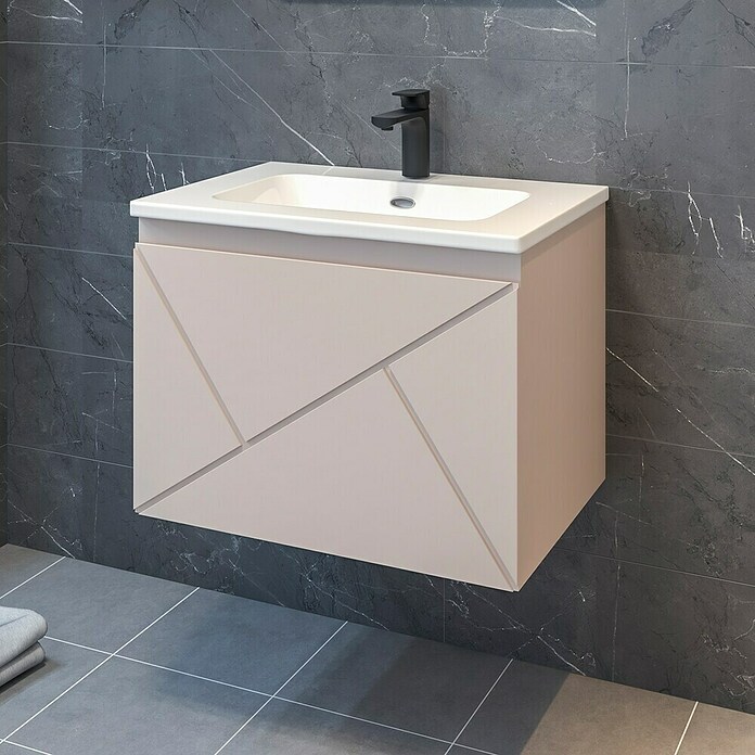 Disbain Conjunto de mueble de baño Lira (Ancho: 60 cm, Maquillaje, Mate, 2 pzs.) | BAUHAUS