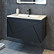 Disbain Conjunto de mueble de baño Lira (Ancho: 80 cm, Negro, Mate, 2 pzs.) | BAUHAUS