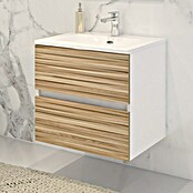 Disbain Conjunto de mueble de baño Vega (Ancho: 60 cm, Blanco/Bambú, 2 pzs.) | BAUHAUS