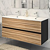 Disbain Conjunto de mueble de baño Vega (Ancho: 120 cm, Negro/Bambú, 2 pzs.) | BAUHAUS