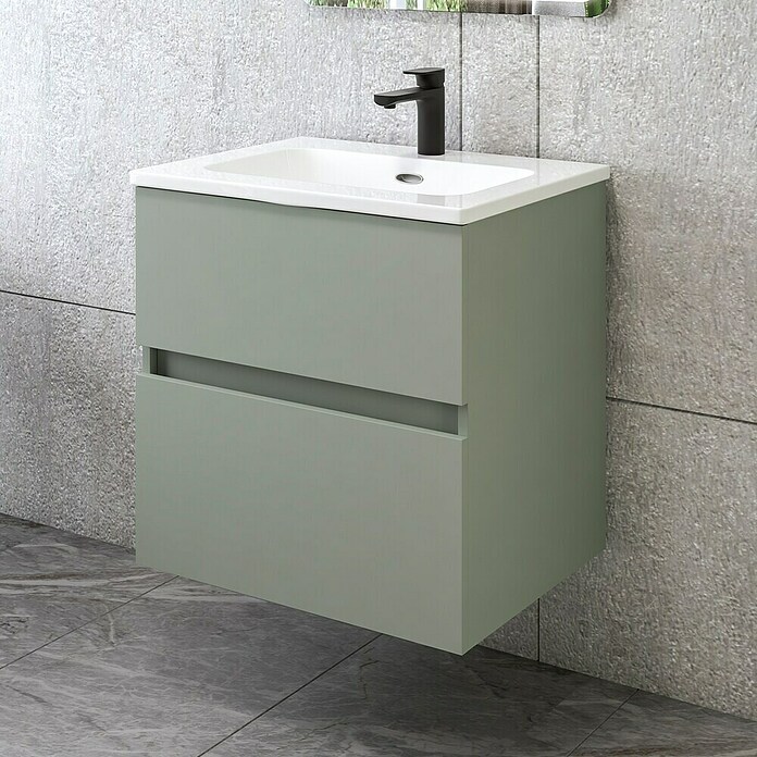 Disbain Conjunto de mueble de baño Kuntur (Ancho: 60 cm, Verde té, Mate) | BAUHAUS