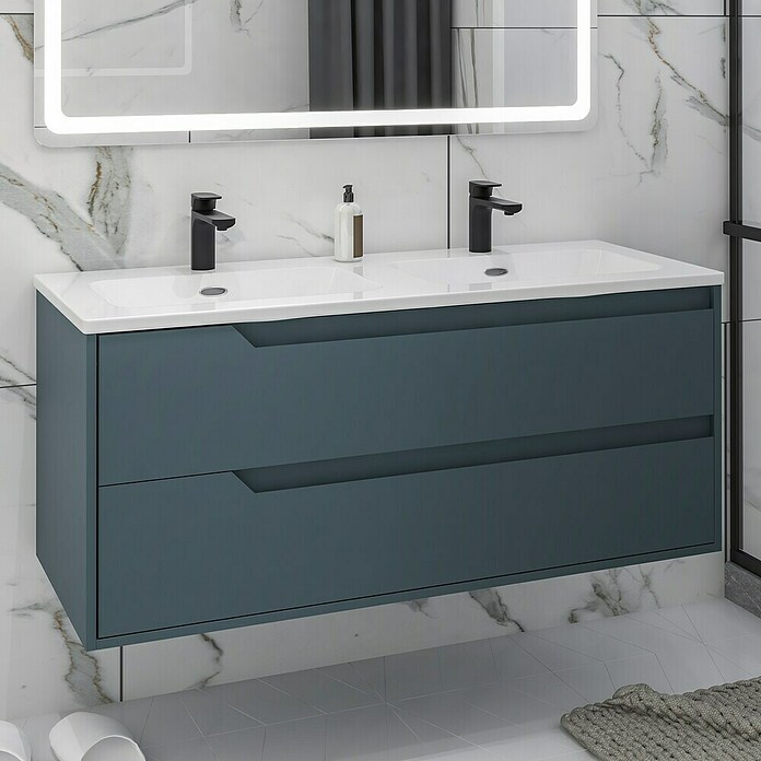 Disbain Conjunto de mueble de baño Casiopea (Ancho: 120 cm, Azul Manhattan, Mate) | BAUHAUS