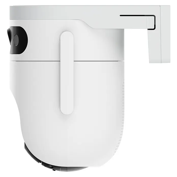 EZVIZ Überwachungskamera H9C 3MP - Weiß, Erfassungswinkel: 350 °, Erfassungsreichweite: 30 m - Weiße Überwachungskamera mit schwarzen Linsendetails und integriertem Montagearm.