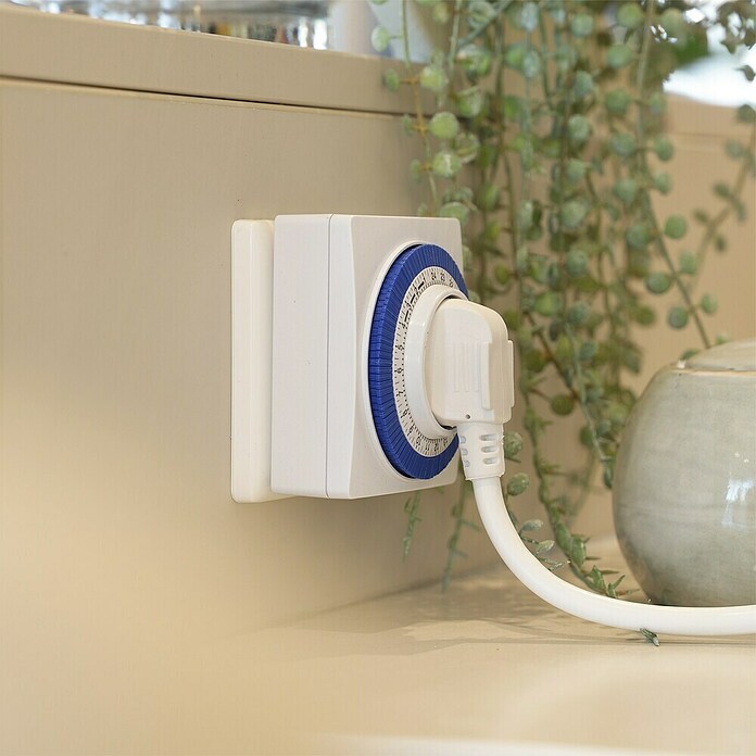 Q-Link Tijdschakelaar (Mechanisch, Wit / Blauw) | BAUHAUS