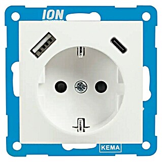 Ion Inbouwstopcontact + USB A en C (Alpin wit)