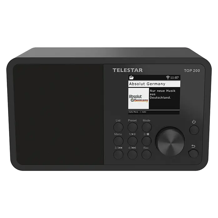 Telestar Internetradio Top 200 - L x B x H: 13 x 19,1 x 11,8 cm, Schwarz - Das Telestar TOP 200 Digitalradio ist ein elegantes Gerät mit klarem Display, intuitiven Bedienelementen und vielseitigen Funktionen.