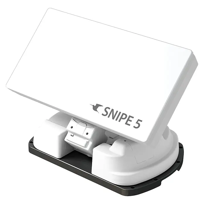 Selfsat Satelliten-Antenne Snipe 5 - L x B x H: 515 x 355 x 201 mm - Weiße SNIPE 5 Satellitenantenne für den mobilen Empfang von TV- und Radiosendern in hoher Qualität.