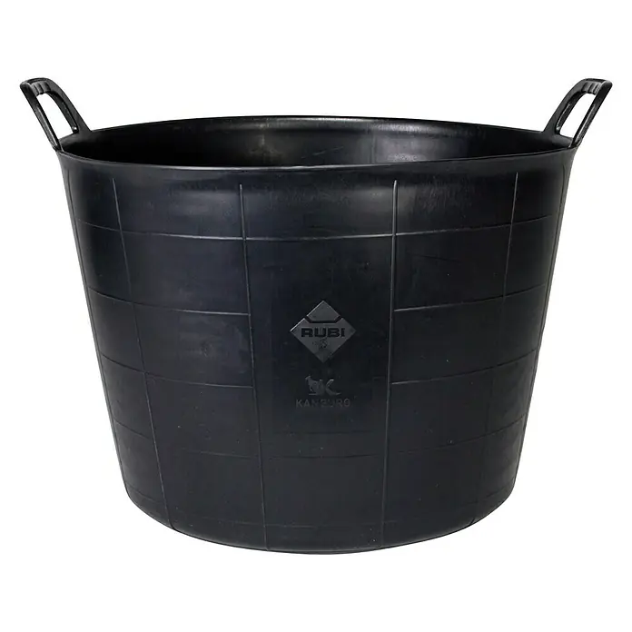 Cubo de obra Flextub Heavy Duty - Capacidad volumétrica: 40 l - Cubo negro RUBI KANGURO con dos asas, ideal para trabajos de construcción y otras tareas pesadas. El cubo es robusto y duradero.