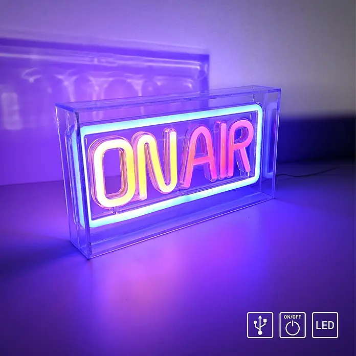 Just Light LED-Dekoleuchte Neon On AirNeon On Air, L x B x H: 8,5 x 29,5 x 24 cm, Netzbetrieben