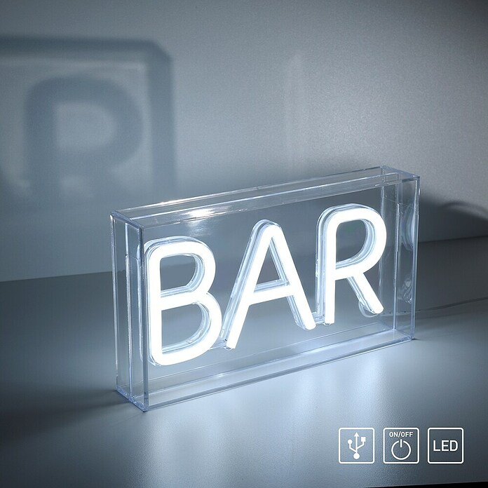 Just Light LED-Dekoleuchte Neon Bar (Neon Bar, L x B x H: 8,5 x 29,5 x 24 cm, Netzbetrieben) | BAUHAUS