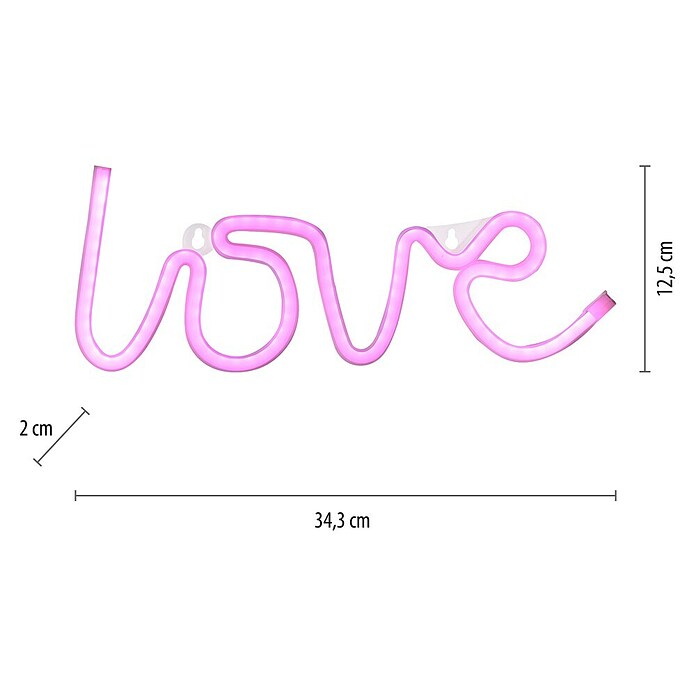 Just Light LED-Dekoleuchte Neon Love (Neon Love, L x B x H: 8,5 x 29,5 x 24 cm, Netzbetrieben) | BAUHAUS