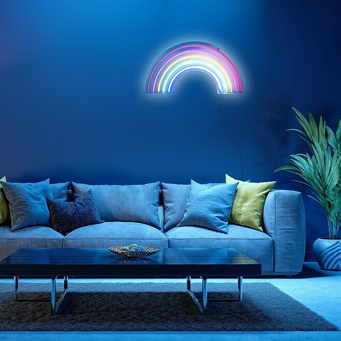Just Light LED-Dekoleuchte Neon Rainbow (Neon Rainbow, L x B x H: 8,5 x 29,5 x 24 cm, Netzbetrieben) | BAUHAUS