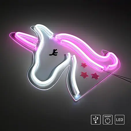 Just Light  LED-Dekoleuchte Neon Unicorn