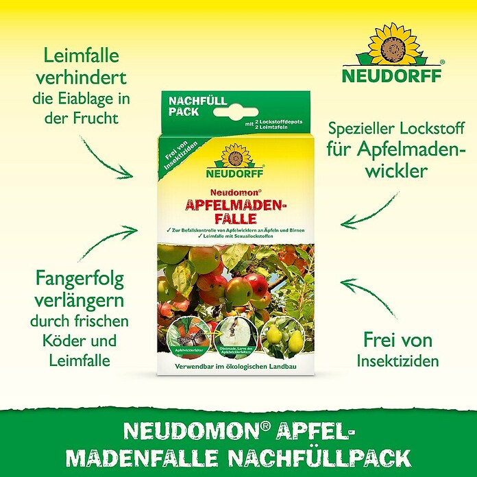 Neudorff Neudomon Obstmaden-Falle Nachfüllpack (Wirkungsdauer: 6 Wochen, Insektizidfrei) | BAUHAUS