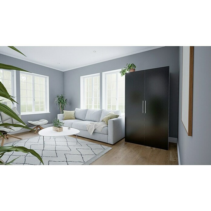 Respekta Cocina en armario (104 cm, Con placa vitrocerámica, Negro)
